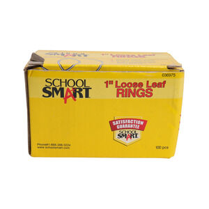 School Smart Box Of 1" Sturdy Steel Loose Leaf Rings - 100 Pieces